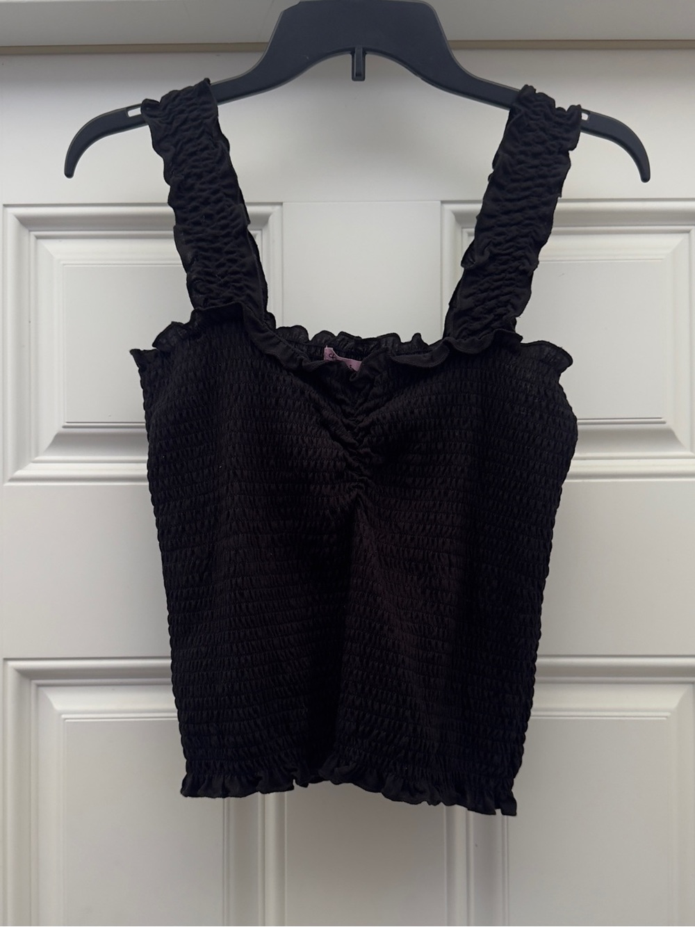 Crave Fame Smocked Black Tank Top - Women Extra Large